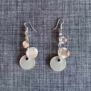 Vintage silver and gray colored earrings for pierced ears